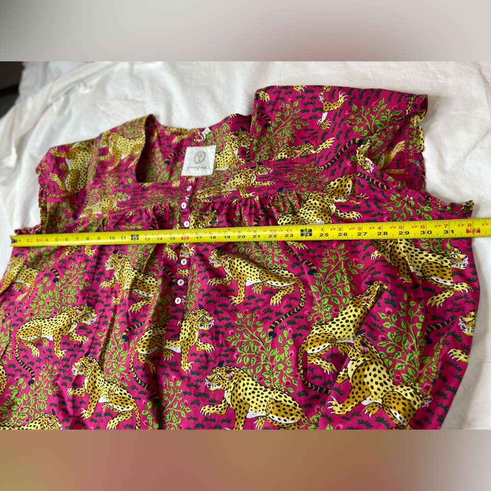 Printfresh Fuchsia Leopard-Print Short Sleeve Tun… - image 6